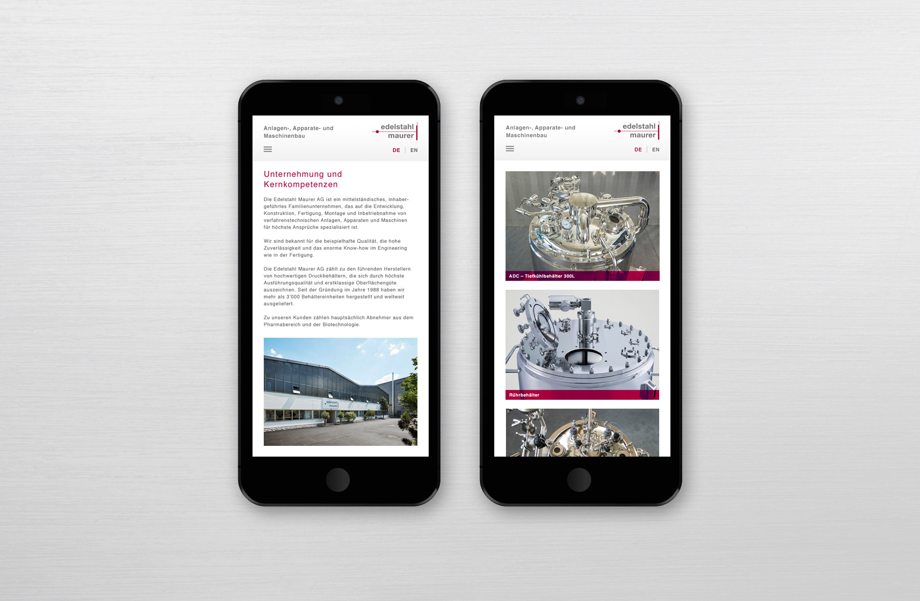 Edelstahl Maurer Website – Newsign GmbH