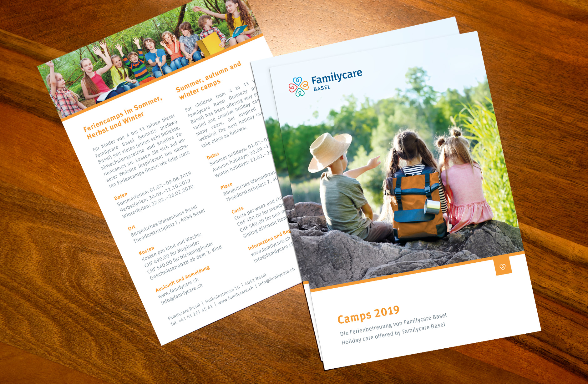 Familycare Basel Flyer Camps – Newsign GmbH