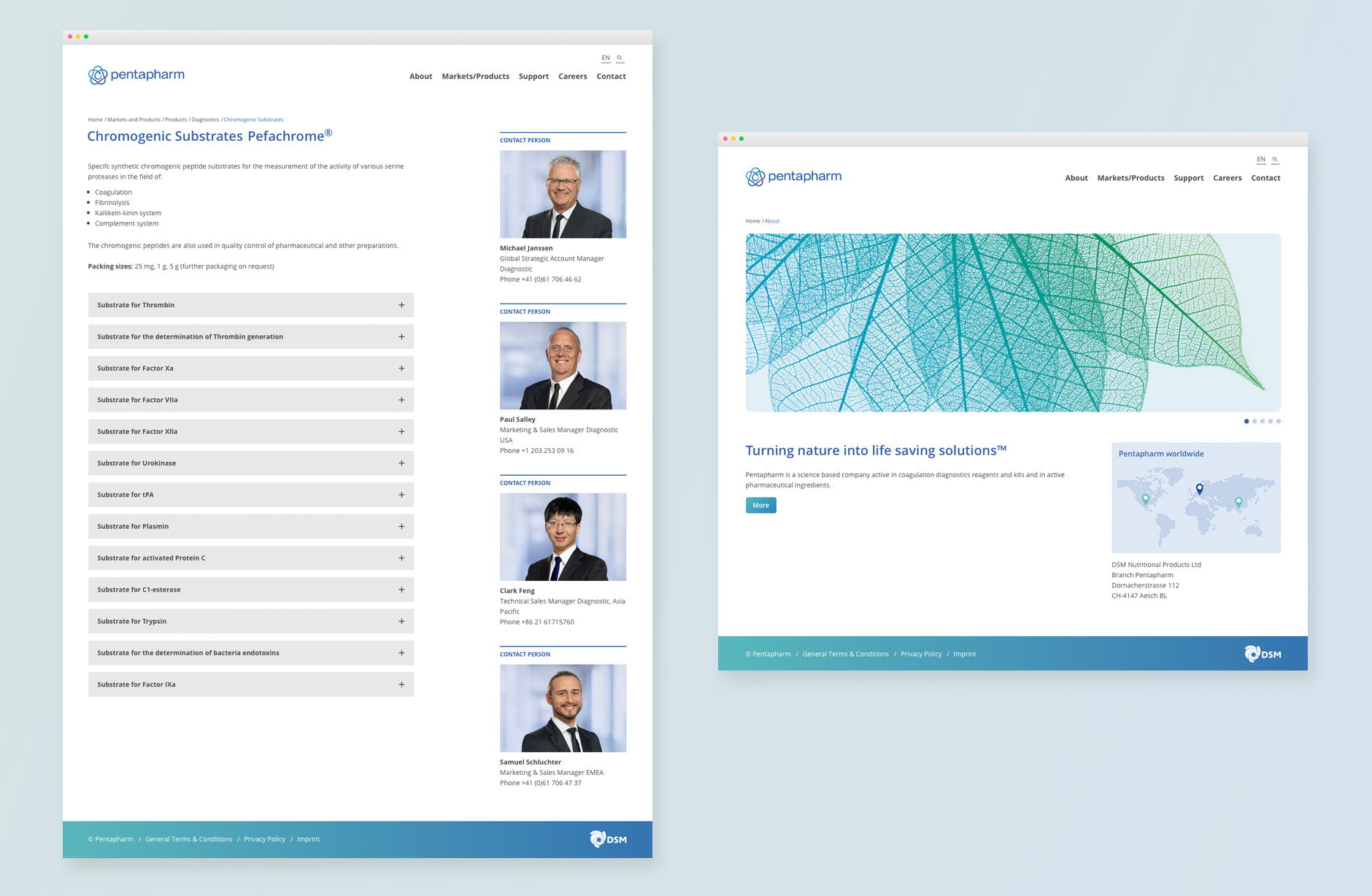 Pentapharm Webdesign – Newsign GmbH